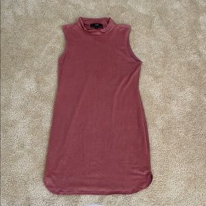 Suede mini dress with collar